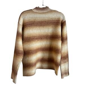 ACNE STUDIOS Ombre Stripe Mohair Wool Sweater Sand Beige NWOT Size XS